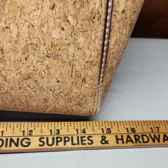 Lilly Pulitzer Tan and Cork Tote Bag with Rose Gold Lining - Picture 11 of 14